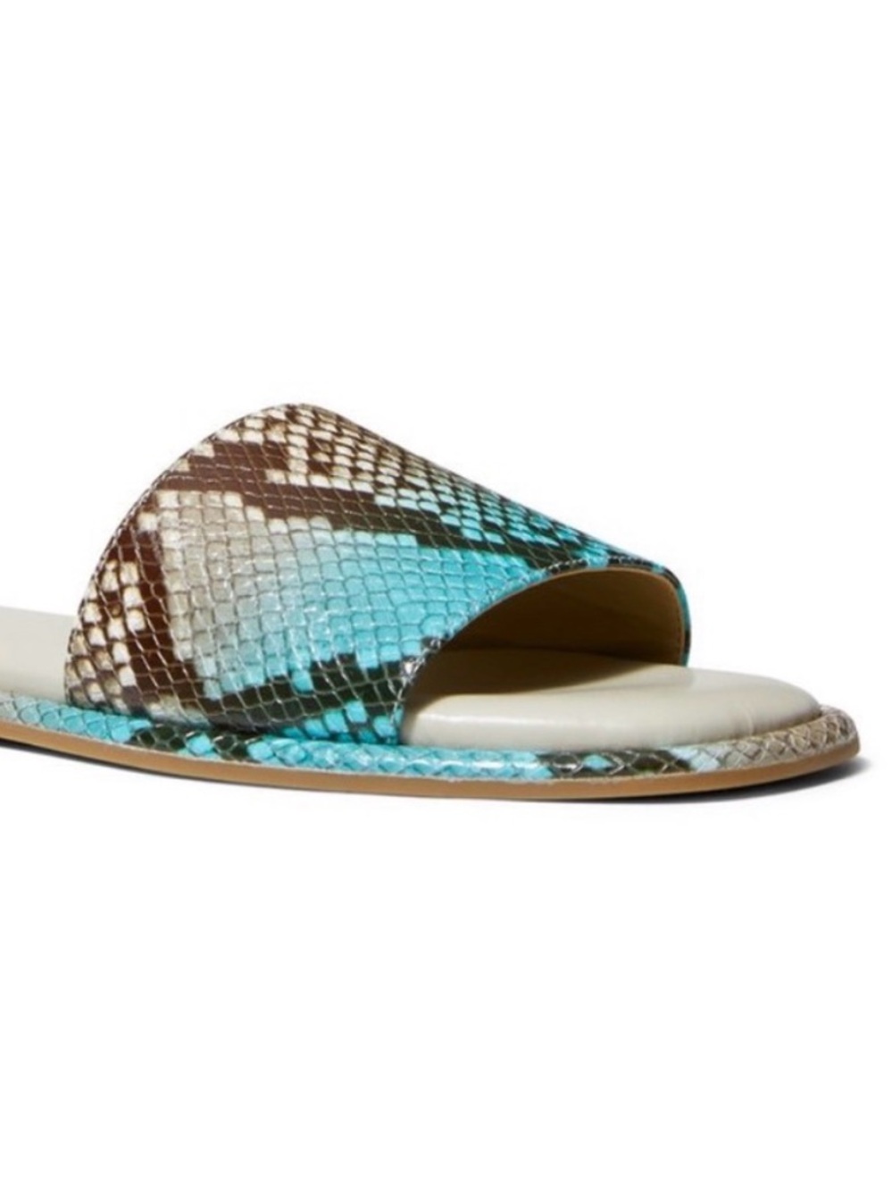 Wrn1X MICHAEL KORS Hayworth faux snake slides women’s sandals size 8.5 - Picture 5 of 13